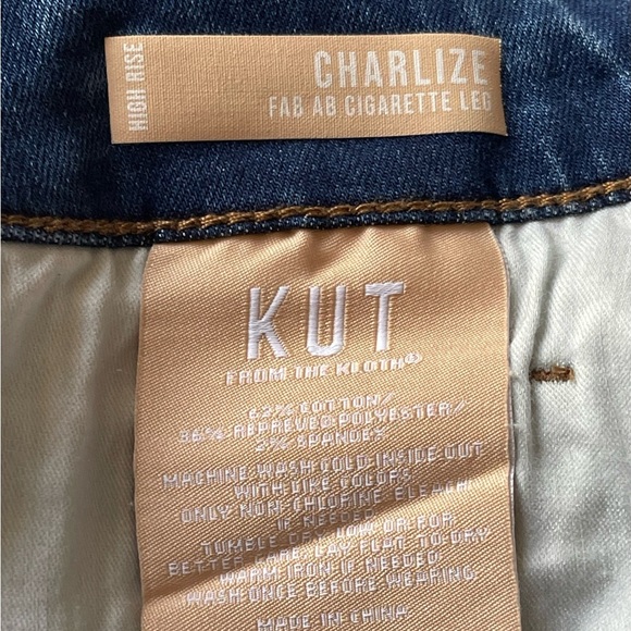 KUT FROM THE KLOTH CHARLIZE HIGH RISE FAB AB CIGARETTE JEANS SZ 4 EUC - Picture 11 of 13